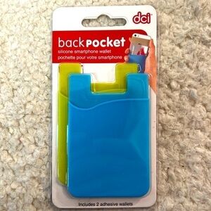 DCI Blue & Green Silicone Smartphone Adhesive Phone Wallet Set of 2